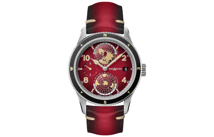 MONTBLANC Automatic Mechanical Movement Men's Watches Watch 42mm Red Watch Dial Cow Leather Strap