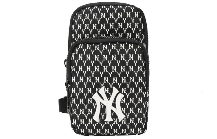 MLB Nylon Fabric Cell Phone Pouch, Shoulder Bag, Crossbody Bag Mini Unisex Black