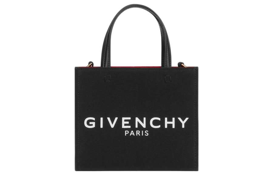 Givenchy Linen With Cow Leather Tote Bag, Shopping Bag, Handbag, Crossbody Bag, Shoulder Bag Mini Women's Black