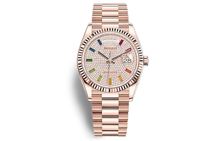 ROLEX Dog Bone Ring Rose Gold, Sunday Calendar Automatic Mechanical Movement Men's Watches Watch 36mm