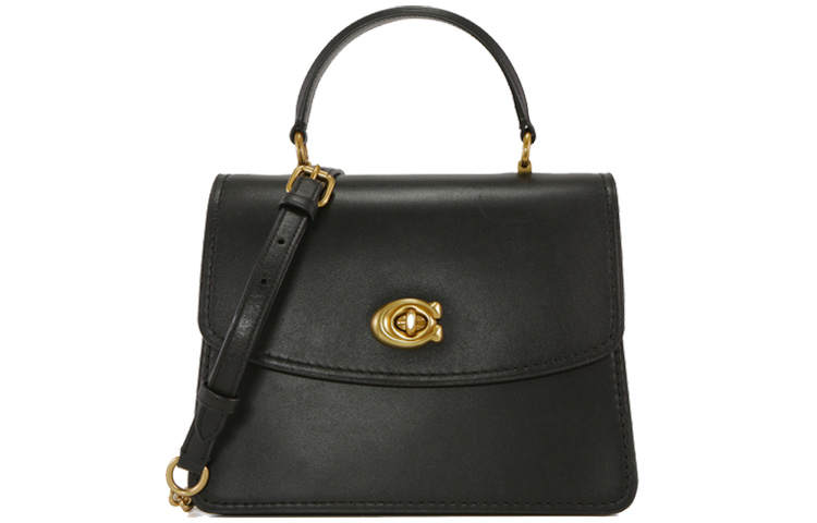 COACH PARKER Calfskin Handbag, Shoulder Bag, Crossbody Bag Small Women's Black