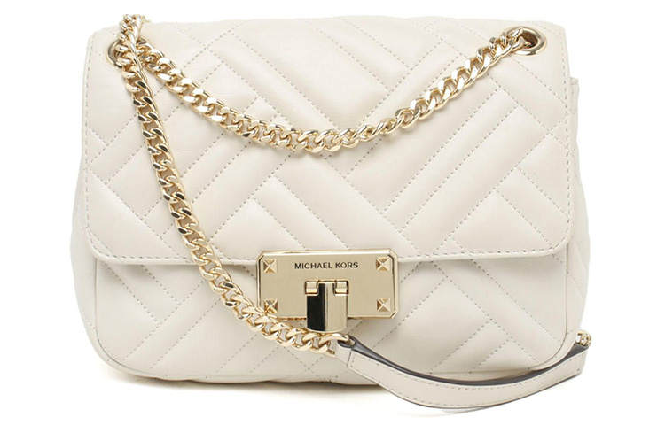 MICHAEL KORS Peyton Lambskin Crossbody Bags Women's White