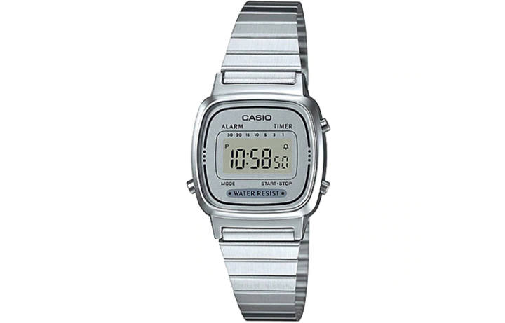 CASIO CASIO YOUTH Vintage Block Quartz Movement Stainless Steel Strap Watch Women's Watch Silver Dial