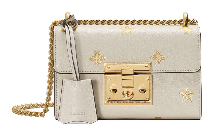 GUCCI Leather Lock Bag, Box Bag, Crossbody Bag, Shoulder Bag Women's White