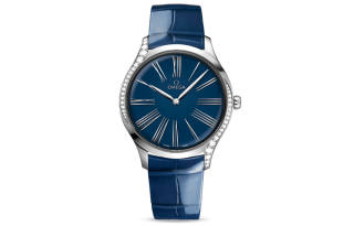 OMEGA UFO Collection Classic Quartz Movement 30m Waterproof Women's Watch 39mm Blue Dial