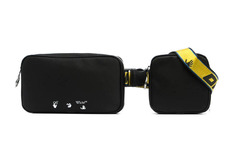OFF-WHITE OFF WHITE Leather Coin Purse, Crossbody Fanny Pack Men's Black