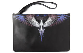 Marcelo Burlon Zip Closure Leather Clutch Regular Unisex Black