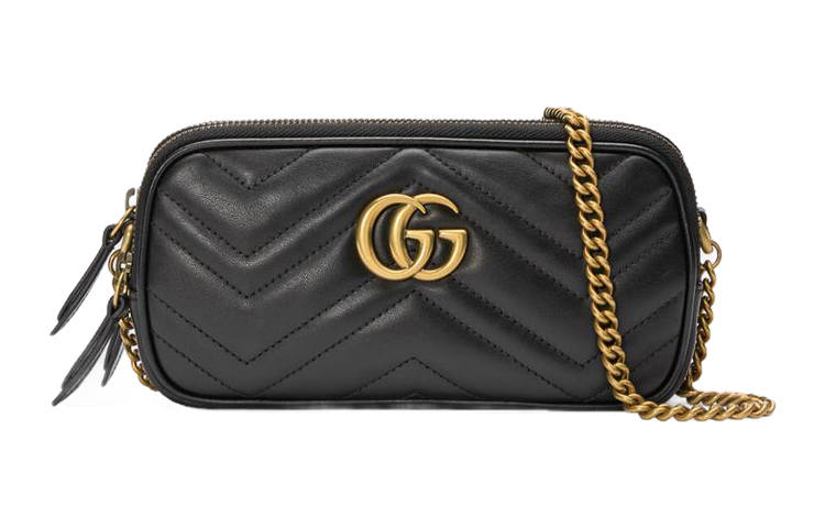 GUCCI GG Marmont Quilted Leather Chain Bag, Shoulder Bag Women's Black