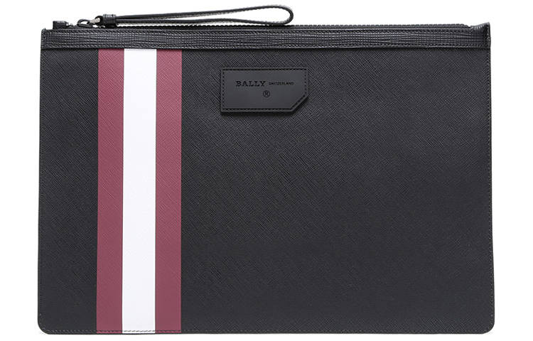 BALLY BALLY BOLLIS PVC Clutch Regular Men's Black Red White Stripes