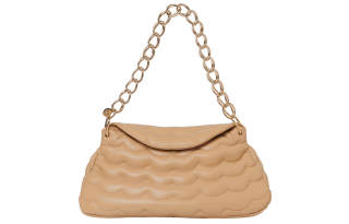 Chloé Chloe Juana Quilting Calfskin One Shoulder Handbag Medium Women's Tan