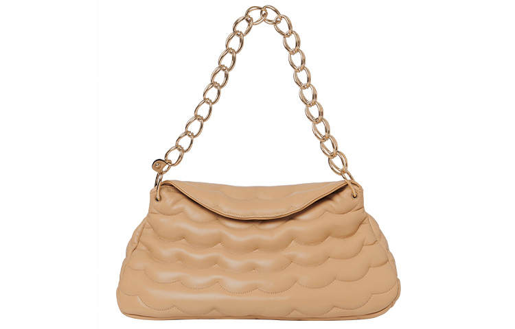Chloé Chloe Juana Quilting Calfskin One Shoulder Handbag Medium Women's Tan