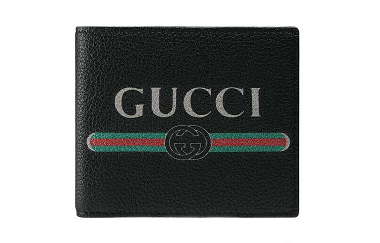 GUCCI Cow Leather Wallet Men's Black