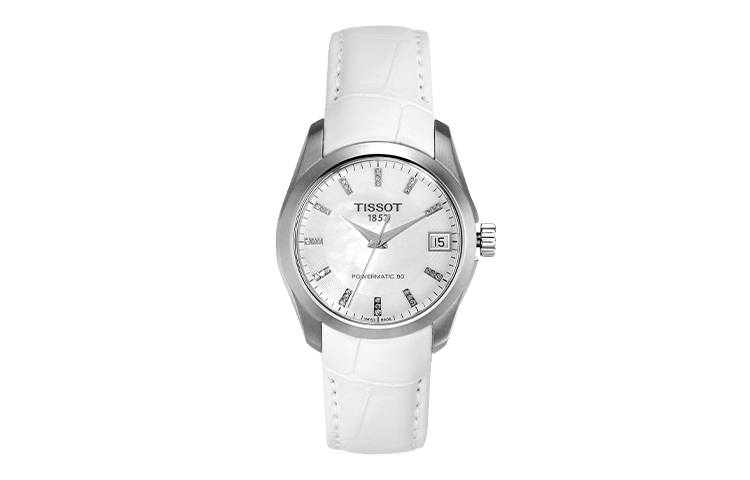 TISSOT Kutu Collection Automatic Mechanical Movement 100m Waterproof Women's Watch Silver Dial