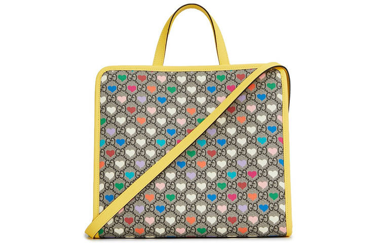 GUCCI Canvas With Leather Tote Bag, Shopping Bag, Shoulder Bag, Crossbody Bag, Handbag, Kids' Bag Kids'