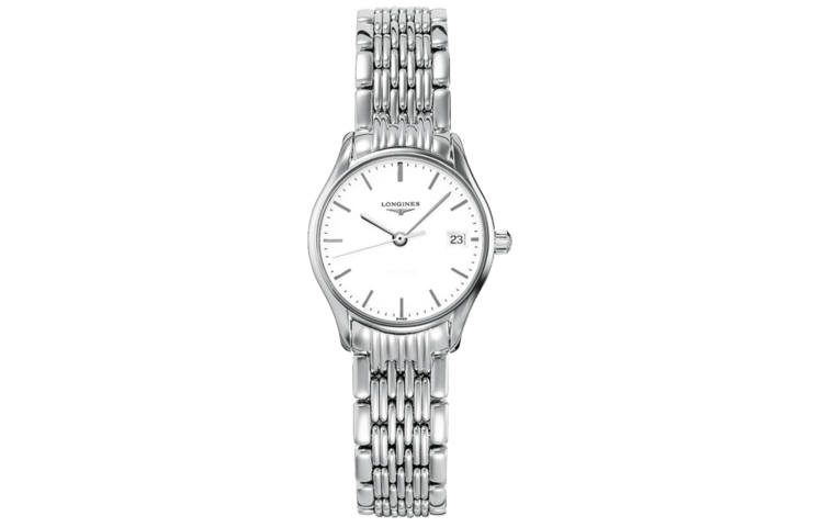 LONGINES Lvya Collection Quartz Movement Date Display Women's Watch 25mm White Dial