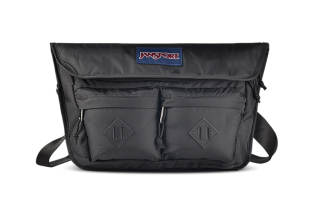 JanSport Nylon Fabric Messenger Bag, Crossbody Bag Regular Unisex Black