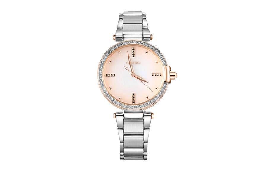 SEIKO Quartz Movement Stainless Steel Strap Watch Women's Watch Pink Watch Dial