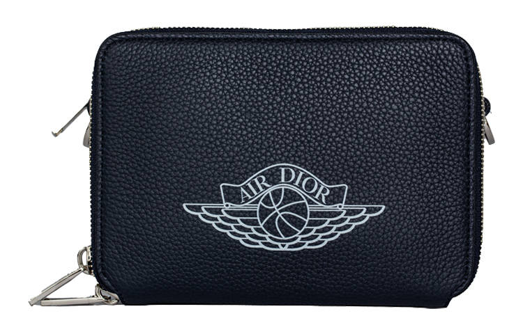 DIOR X Jordan AIR Collaboration Athleisure Leather Camera Bag, Crossbody Bag, Shoulder Bag Men's Marine Blue