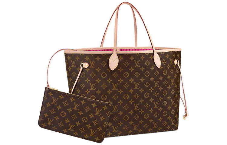 LOUIS VUITTON LOUIS VUITTON NEVERFULL Coated Canvas With Cow Leather Trim