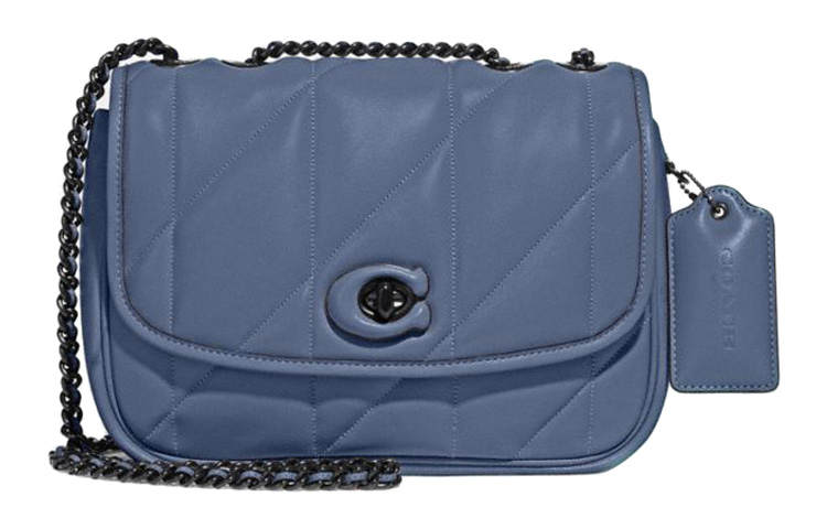 COACH Pillow Nappa Soft Leather Crossbody Bag, Shoulder Bag Women's Washed Denim