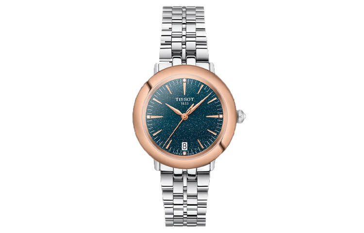 TISSOT Star Halo Series Quartz Movement Women's Watch 33mm Blue Dial Stainless Steel Case