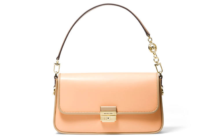 MICHAEL KORS Bradshaw Leather Handbag, Shoulder Bag Small Women's Light Orange