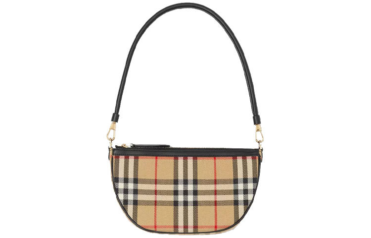 Burberry Olympia Canvas With Leather Handbag, Shoulder Bag Women's Classic Beige