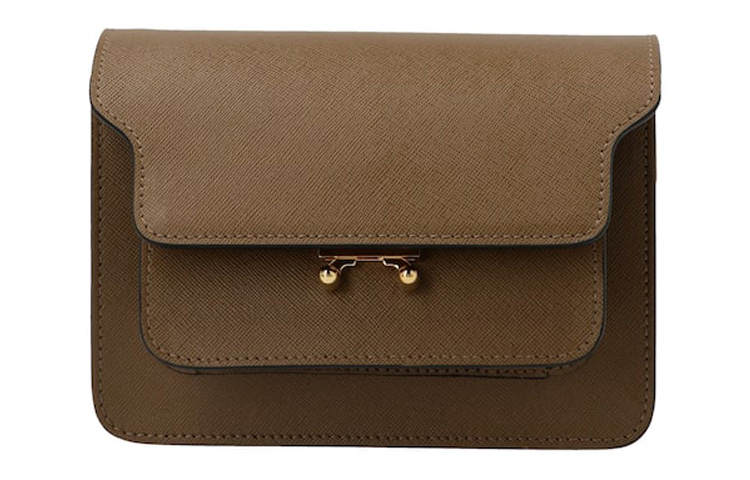 MARNI Calfskin Crossbody Bag, Shoulder Bag Women's Brown