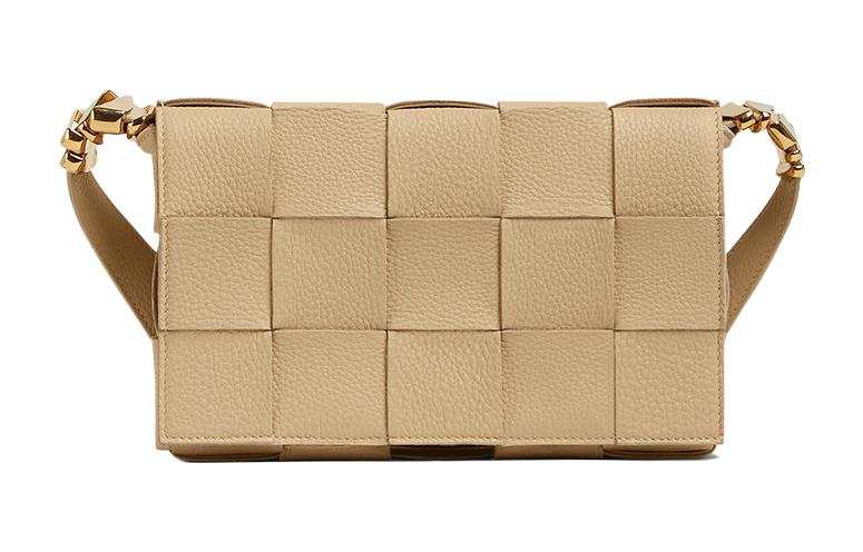 Bottega Veneta CASSETTE Cow Leather Tofu Bag, Camera Bag, Crossbody Bag, Shoulder Bag Unisex Beige
