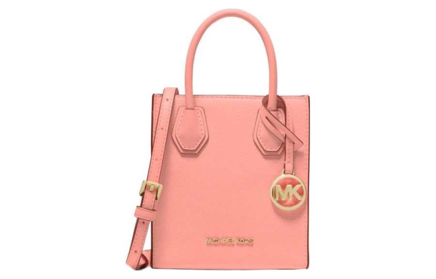 MICHAEL KORS Mercer Leather Trunk Bag, Handbag, Shoulder Bag, Crossbody Bag Mini Women's Soft Pink