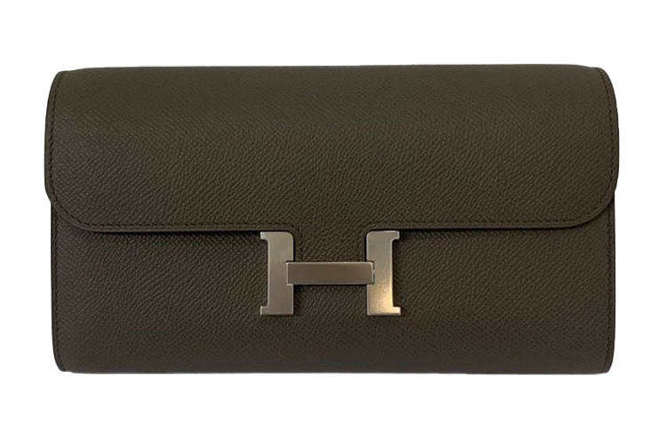 HERMES Epsom Leather Handheld Shoulder Bag, Crossbody Bag, Wallet Women's 8F Gris ÉTain Tin Gray
