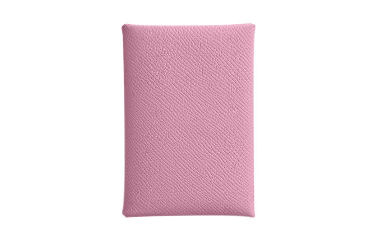 HERMES Calvi Epsom Calfskin Coin Purse, Card Holder Regular Women's X9 Mauve Sylvestre Mallow Purple