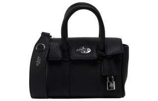 Mulberry Leather One Shoulder Handbag Women's Black