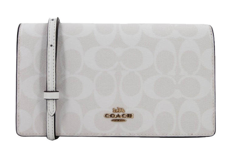 COACH Anna PVC With Skin Crossbody Bags Women's Glacier White