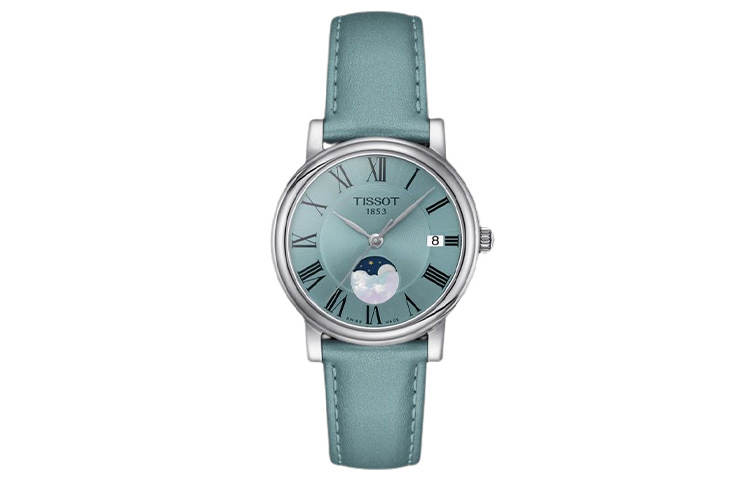 TISSOT Kason Zen I Collection Quartz Movement Women's Watch 32mm Blue Dial Leather Strap