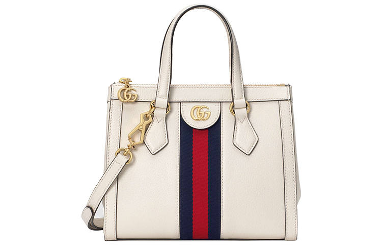 GUCCI Ophidia Leather Tote Bag, Shopping Bag, Crossbody Handbag, Shoulder Bag Small Women's White