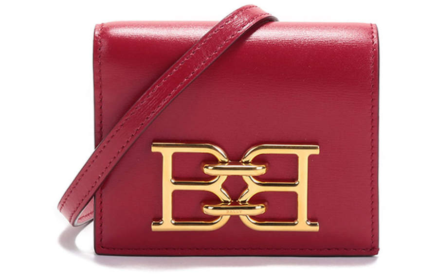 BALLY Leather Small Square Bag, Crossbody Bag, Shoulder Bag Mini Women's Red