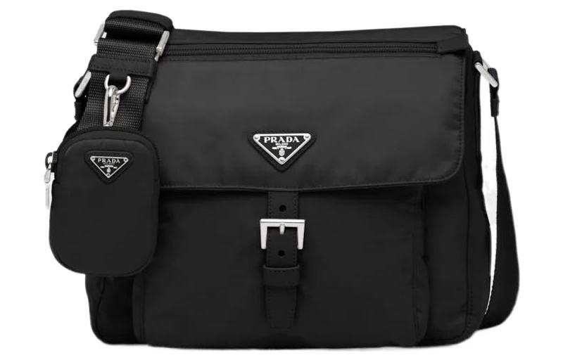 PRADA Nylon 2 in 1 Shoulder Bag, Crossbody Bag Regular Unisex Black
