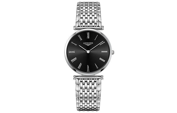 LONGINES Jialan Collection Quartz Movement Fashion Women's Watch 33mm Black Dial Stainless Steel Case