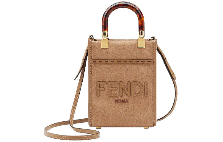 FENDI FENDI Sunshine Flannel With Leather Sunshine Bag, Tote Bag, Shopping Bag, Handbag, Shoulder Bag, Crossbody Bag Mini