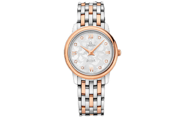 OMEGA Disc Fly Collection Elegant Quartz Movement 30m Waterproof Women's Watch 27.4mm Silver Dial