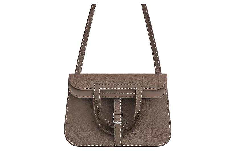 HERMES Halzan Clemence Bullock Leather Horse Hoof Bag, Shoulder Bag, Crossbody Bag, Handbag 25 Women's