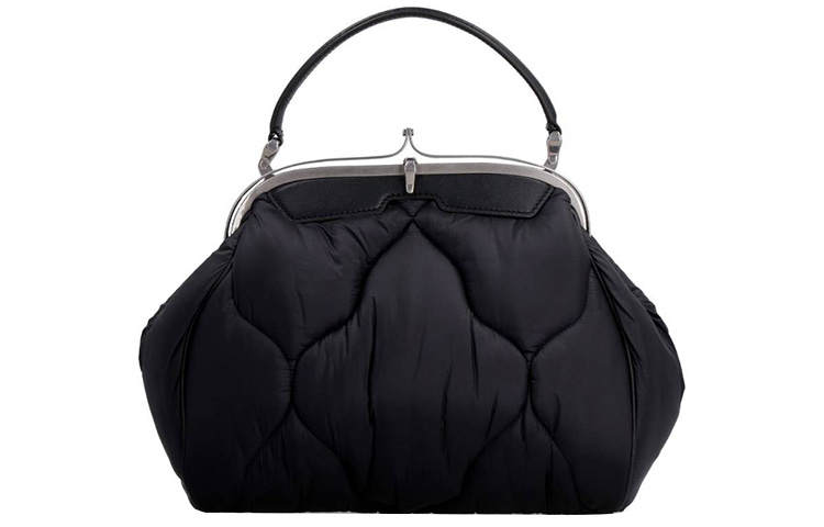 MONCLER GENIUS Nylon Polyamide With Cow Leather Shoulder Bag, Crossbody Bag, Handbag Women's Black