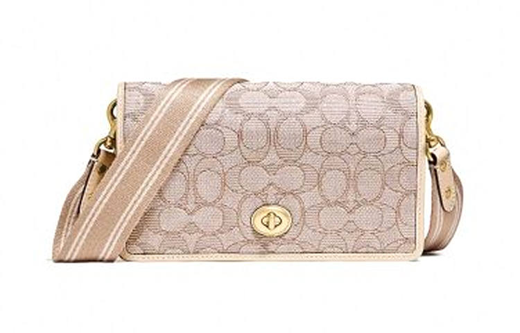 COACH Hayden Canvas With Leather Crossbody Bags Women's Beige Monogram