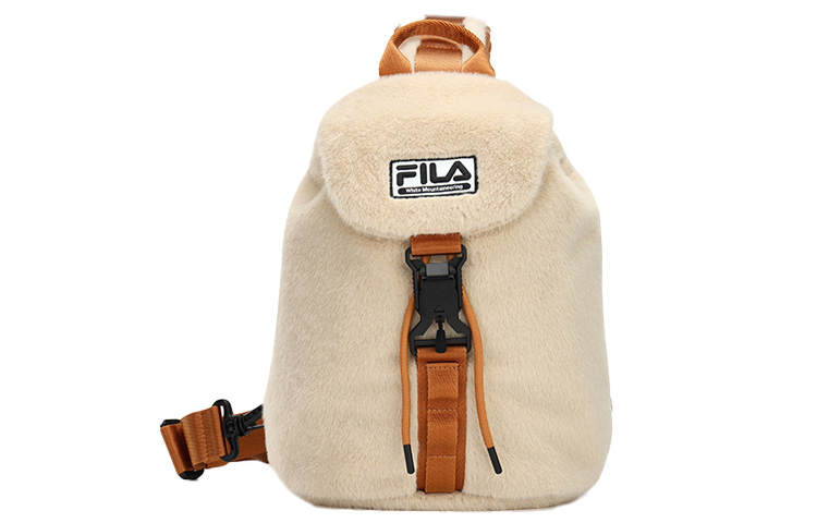 FILA FUSION X White Mountaineering Collaboration Fabric Sling Bag Women's Beige Brown