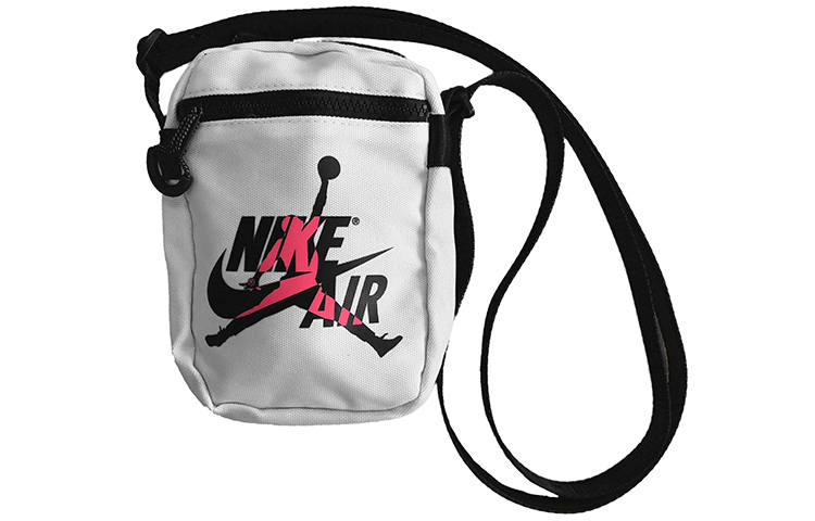 Jordan Jordan Polyester Cell Phone Pouch, Shoulder Bag, Crossbody Bag Mini Unisex White Pink Logo