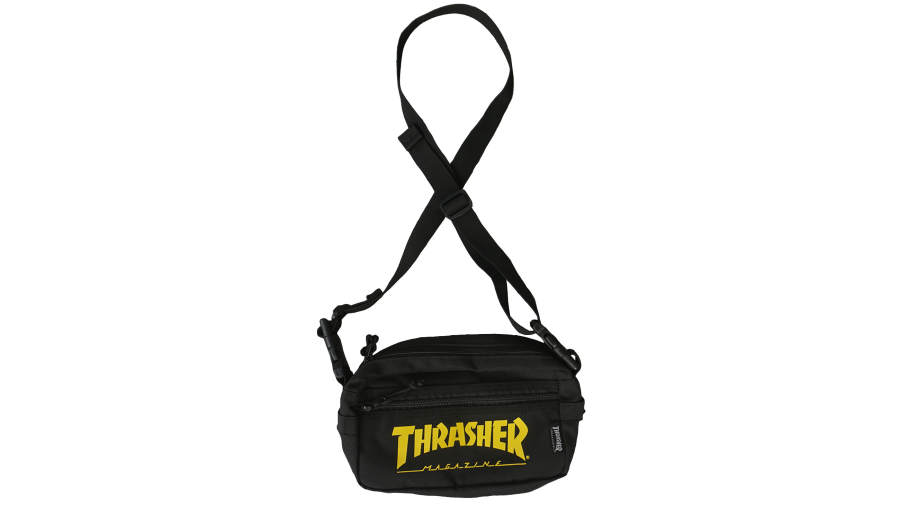 Thrasher Polyester Sling Bag One Shoulder Crossbody Fanny Pack Regular Unisex Black/Yellow