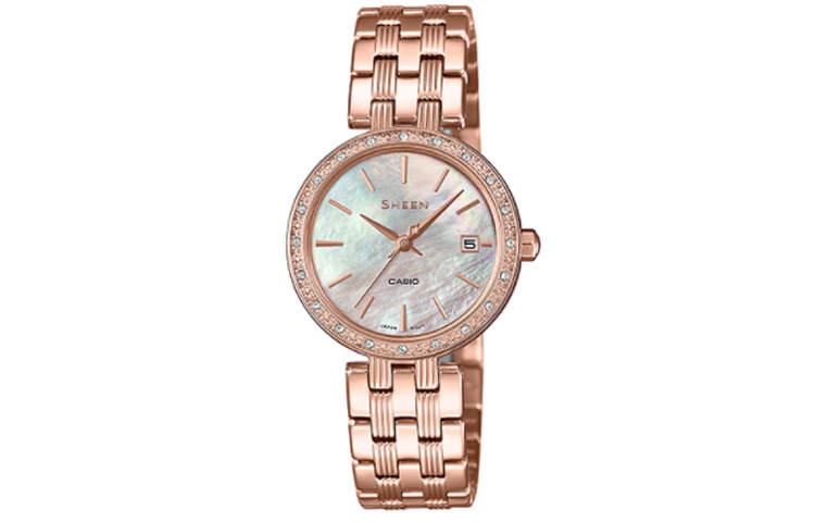CASIO CASIO Women's SHEEN Mother Of Pearl Color Watch SHE-4060PG-4A
