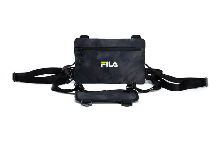 FILA Fabric Shoulder Bag, Crossbody Bag Regular Unisex Pitch Black