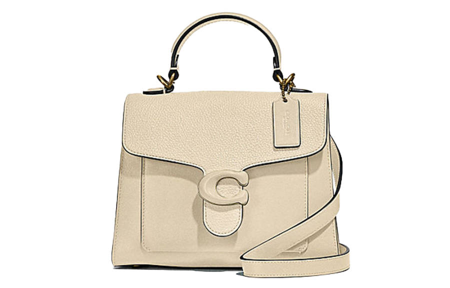 COACH Tabby Calfskin With Leather Shoulder Bag, Crossbody Bag, Handbag Small Women's Ivory White
